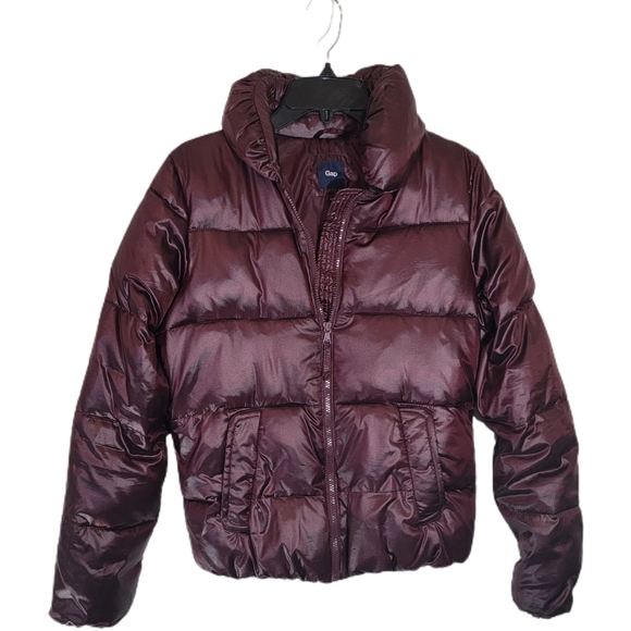 Womens Gap Size Small Burgundy Puffer Coat Jacket. - Picture 2 of 7